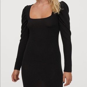 H&M Puff Sleeve Black Cocktail Dress